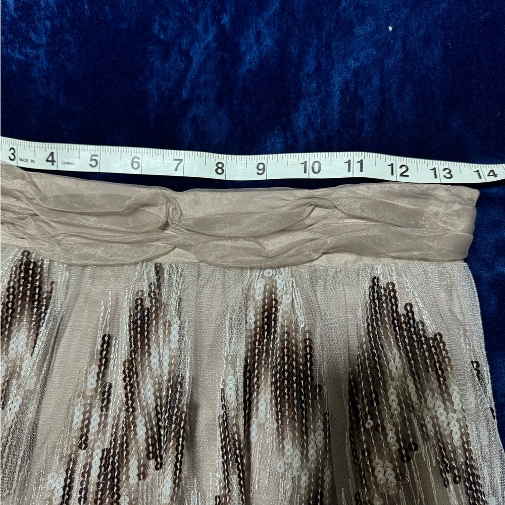 ANTONIO MELANI Beige Sequin Mini Skirt new no tags - Picture 7 of 8